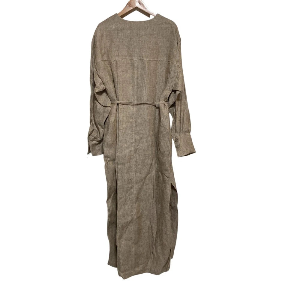 ETRE TOKYO JAPAN. NEW W TAGS. Linen Herringbone Linen Long Dress