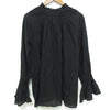 Spick and Span Japan. 24SS Collection Black Cotton Voile Tucked Frill Blouse