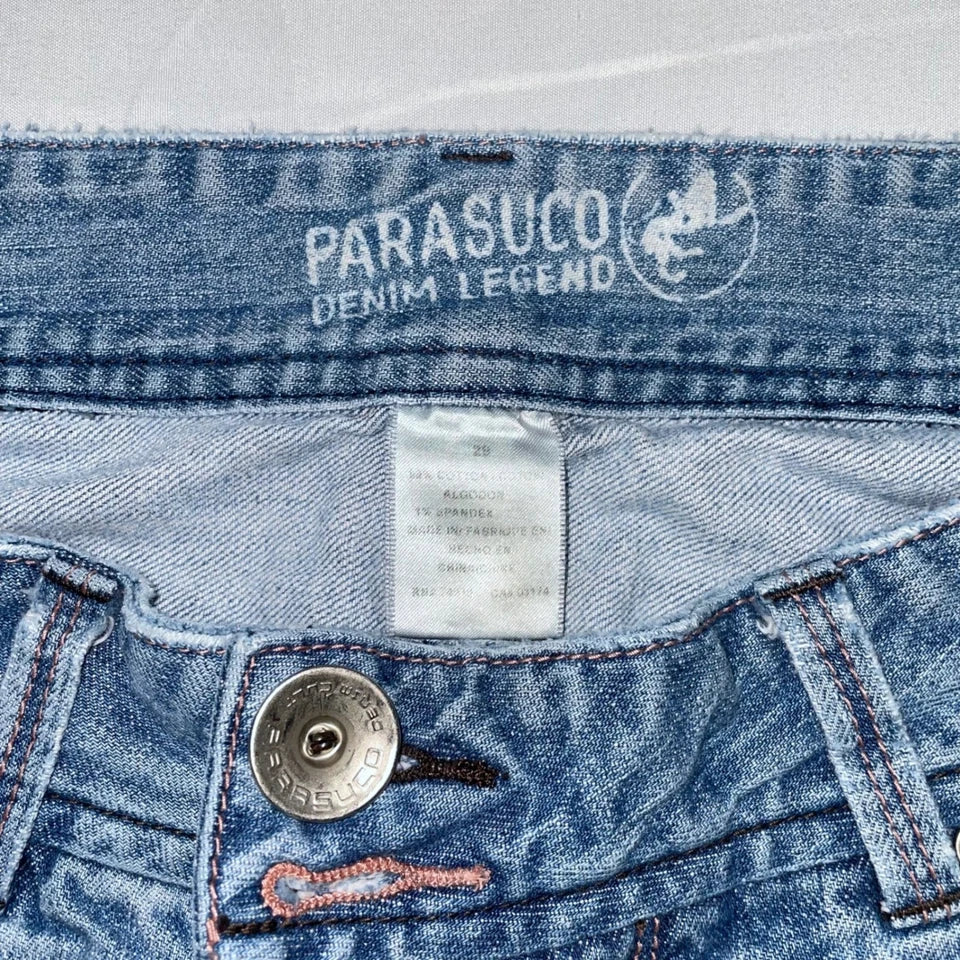 Parasuco Italy. Vintage Low Rise Y2K Blue Denim Legend Flare Jeans