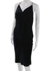 Joseph London. Blue Velour Cowl Neck Sleeveless Rayon/Silk Slip Dress