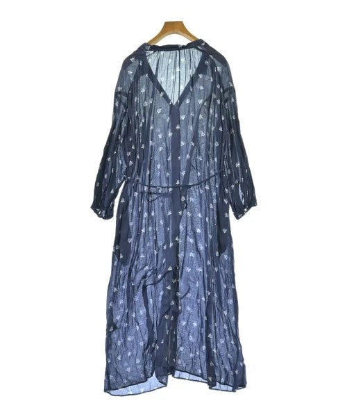 SLOBE IENA JAPAN. Navy (Flower Pattern) Semi Sheer Dress