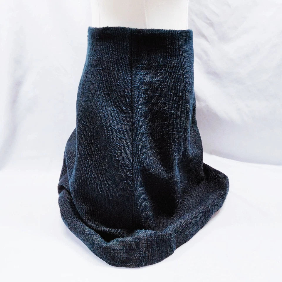 Chanel Paris. Navy Blue Chanel Pin Cotton/Nylon Skirt