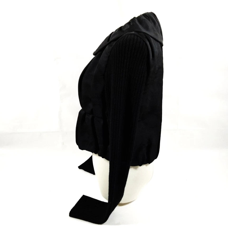 Lanvin Paris. Black Silk Zipper Top