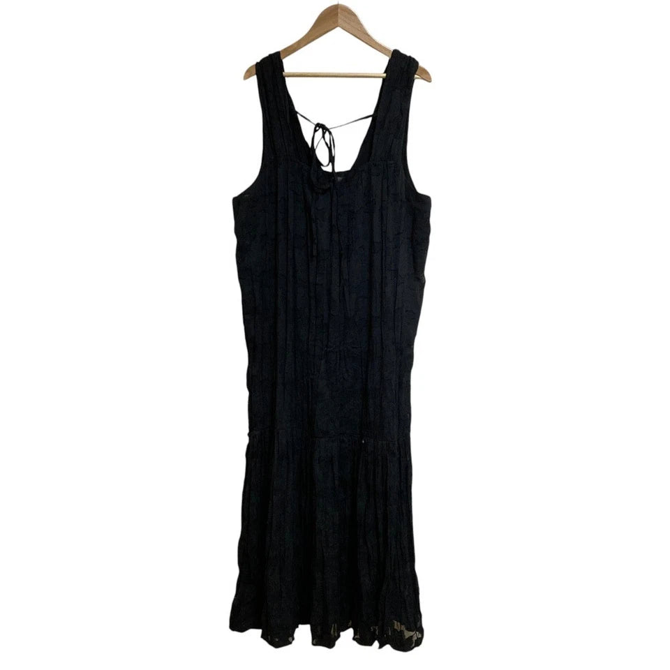 Kastane Japan. Black Vintage Sleeveless Gathered Dress