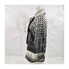Gucci Italy. Vintage Geo Graphic Print Silk Tie Blouse