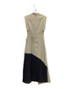 UNITED TOKYO JAPAN. Khaki Color Wave pattern shirt dress