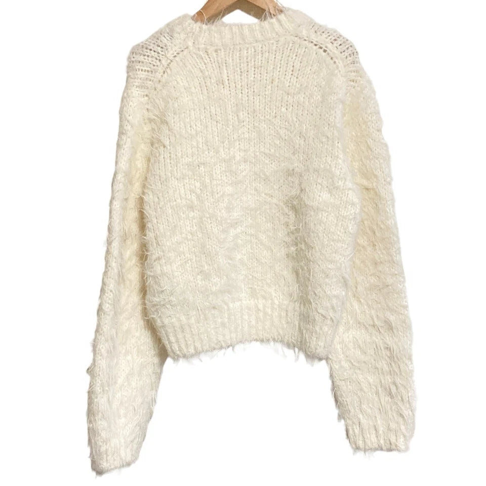 BEAUTY & YOUTH UNITED ARROWS JAPAN. Off-White Feather Yarn Knit Pullover Top