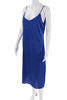 The Drop Japan. Blue Spaghetti Strap Sleeveless V Neck Slip Dress
