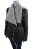 Jack. Brown Faux Fur Shearling Style Long Sleeve Buttoned Jacket