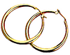 Gold Plated Round Medium Pair Hoop Shiny  1.5
