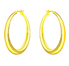 Gold Plated Round Medium Pair Hoop Shiny  1.5