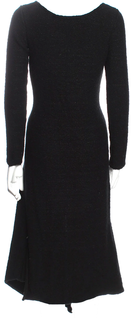 Lemaire Paris. Black/Metallic Scoop Neck Long Dress