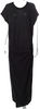 Lemaire Paris. Black Crew Neck Long Viscose Dress