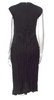 Jil Sander. Black Crinkle Crew Neck Midi Length Dress