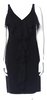 Valentino Garavani Italy.  Black Silk Front Ruffle Mini Dress