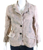Elizabeth & James Womens Gray Linen Fringe 3/4 Sleeve Blazer