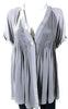 Elizabeth & James Gray Short Sleeve V neck Pleated Blouse