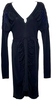 Marithe + Francois Girbaud France. Black Sweater Wool Long-Sleeve Fitted Dress
