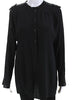 Tom Ford Black Studded Silk Long Sleeve Blouse